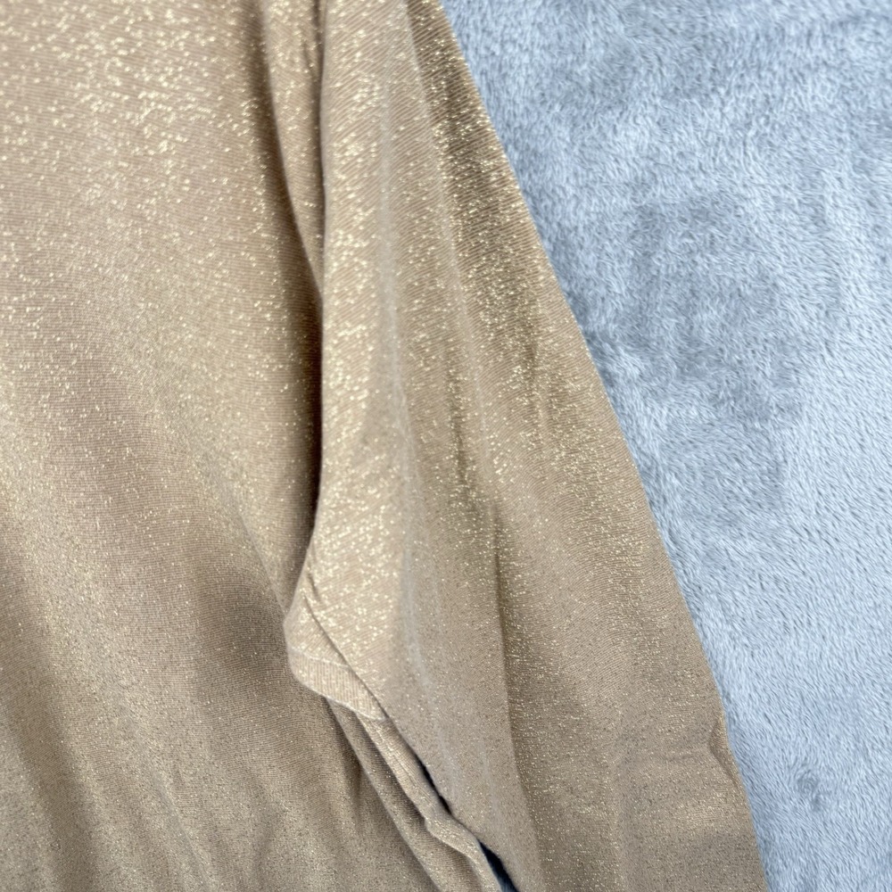 Ulla Popken Gold Shimmer Tunic Shirt Womens 24/26‎ Plus Oversized Glitzy Glam - Picture 4 of 8